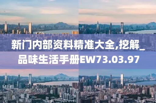 新门内部资料精准大全,挖解_品味生活手册EW73.03.97