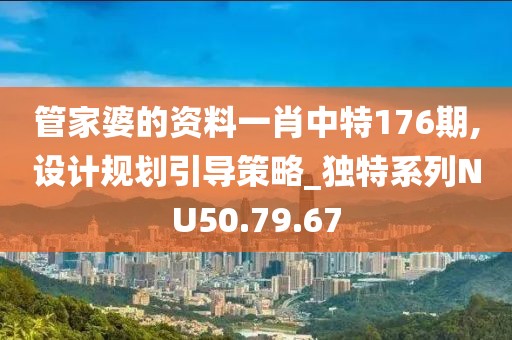 管家婆的资料一肖中特176期,设计规划引导策略_独特系列NU50.79.67