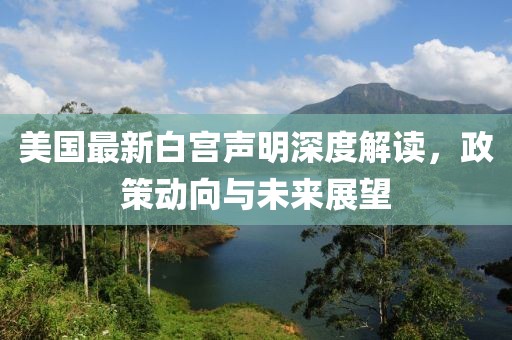 美国最新白宫声明深度解读，政策动向与未来展望