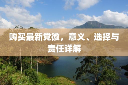 购买最新党徽，意义、选择与责任详解