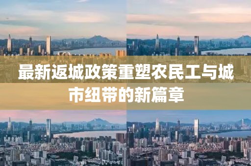 最新返城政策重塑农民工与城市纽带的新篇章