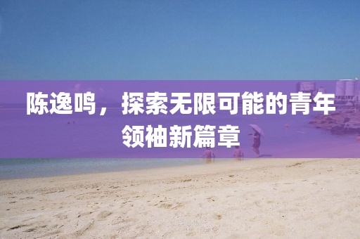 陈逸鸣，探索无限可能的青年领袖新篇章