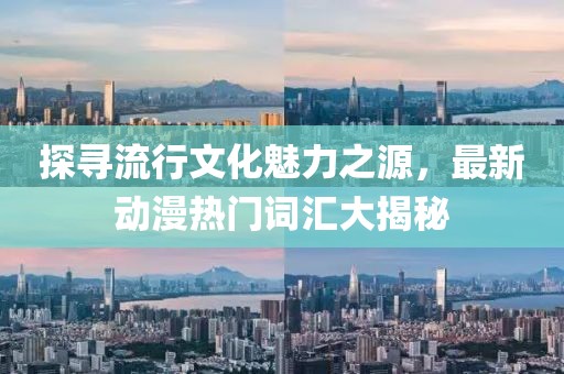 探寻流行文化魅力之源，最新动漫热门词汇大揭秘
