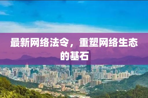 最新网络法令，重塑网络生态的基石