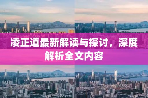 凌正道最新解读与探讨，深度解析全文内容