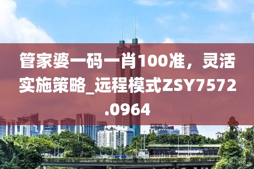 管家婆一码一肖100准，灵活实施策略_远程模式ZSY7572.0964