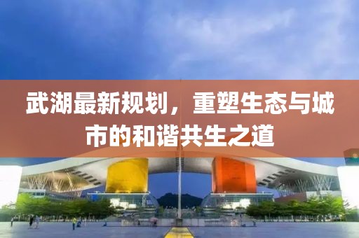 武湖最新规划，重塑生态与城市的和谐共生之道