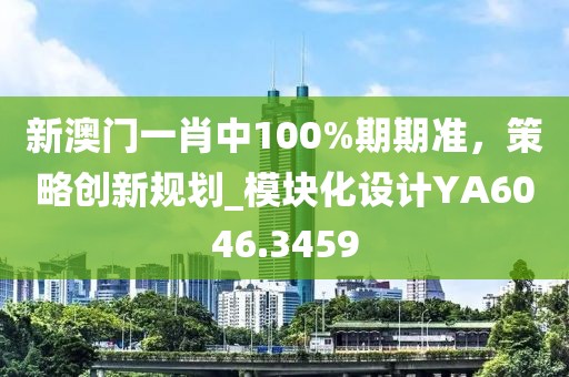 新澳门一肖中100%期期准，策略创新规划_模块化设计YA6046.3459