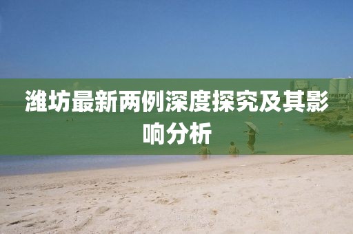 潍坊最新两例深度探究及其影响分析