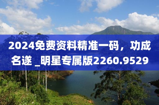 2024免费资料精准一码，功成名遂 _明星专属版2260.9529