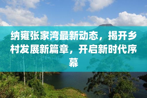 纳雍张家湾最新动态，揭开乡村发展新篇章，开启新时代序幕