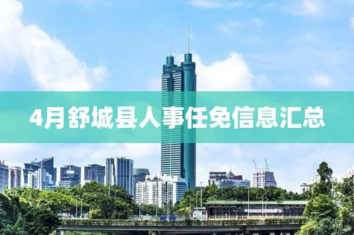 4月舒城县人事任免信息汇总