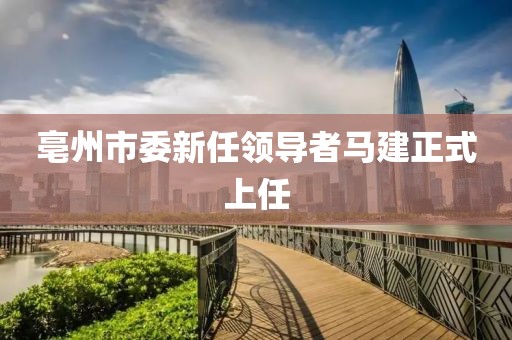 亳州市委新任领导者马建正式上任
