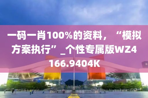 一码一肖100%的资料，“模拟方案执行”_个性专属版WZ4166.9404K