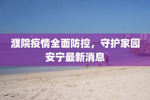 濮院疫情全面防控，守护家园安宁最新消息