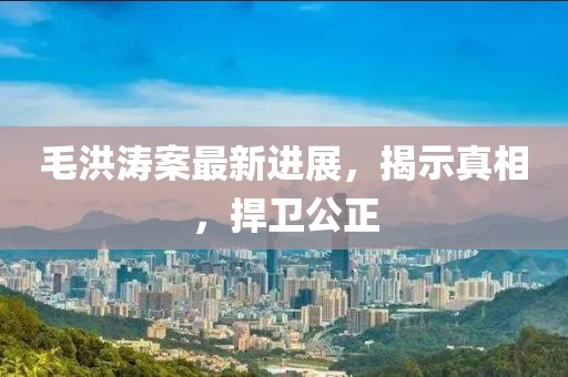 毛洪涛案最新进展，揭示真相，捍卫公正