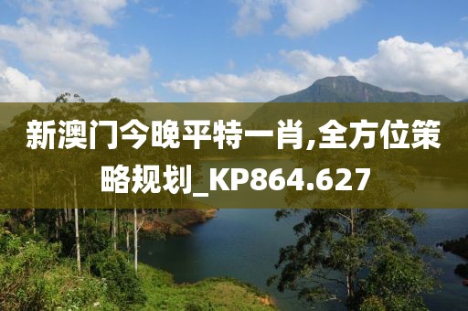 新澳门今晚平特一肖,全方位策略规划_KP864.627