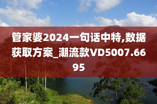 管家婆2024一句话中特,数据获取方案_潮流款VD5007.6695