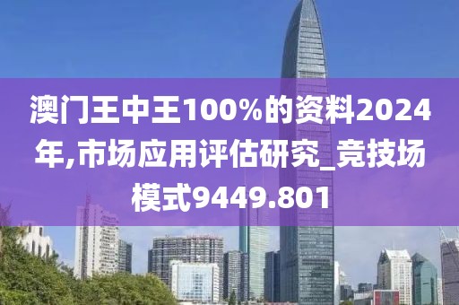 澳门王中王100%的资料2024年,市场应用评估研究_竞技场模式9449.801