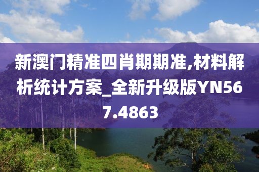 新澳门精准四肖期期准,材料解析统计方案_全新升级版YN567.4863