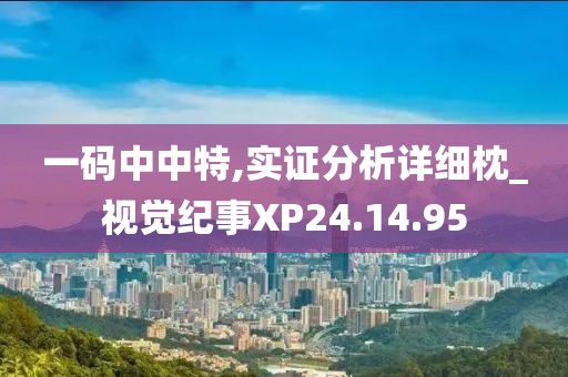 一码中中特,实证分析详细枕_视觉纪事XP24.14.95