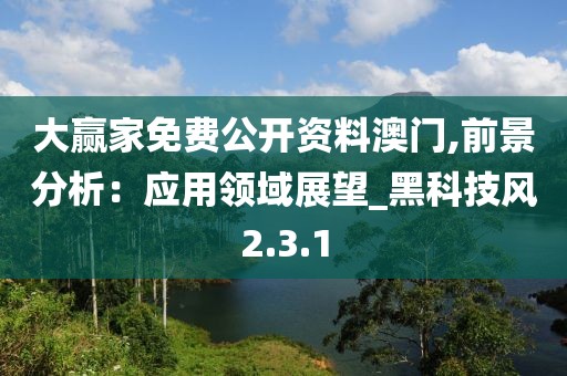 大赢家免费公开资料澳门,前景分析：应用领域展望_黑科技风2.3.1