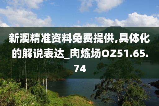 新澳精准资料免费提供,具体化的解说表达_肉炼场OZ51.65.74